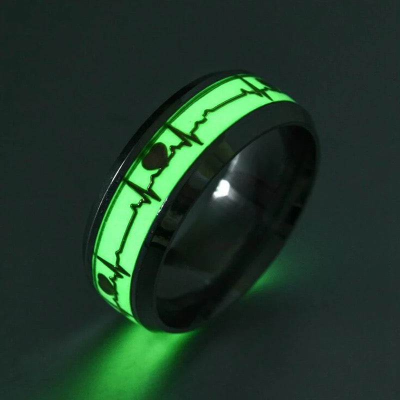 ANILLO LUMINOSO NEGRO DE ACERO INOXIDABLE