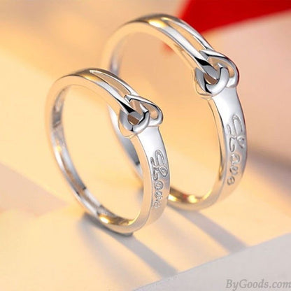 ANILLOS DE PROMESA CHAPADO EN PLATA 925, AJUSTABLES