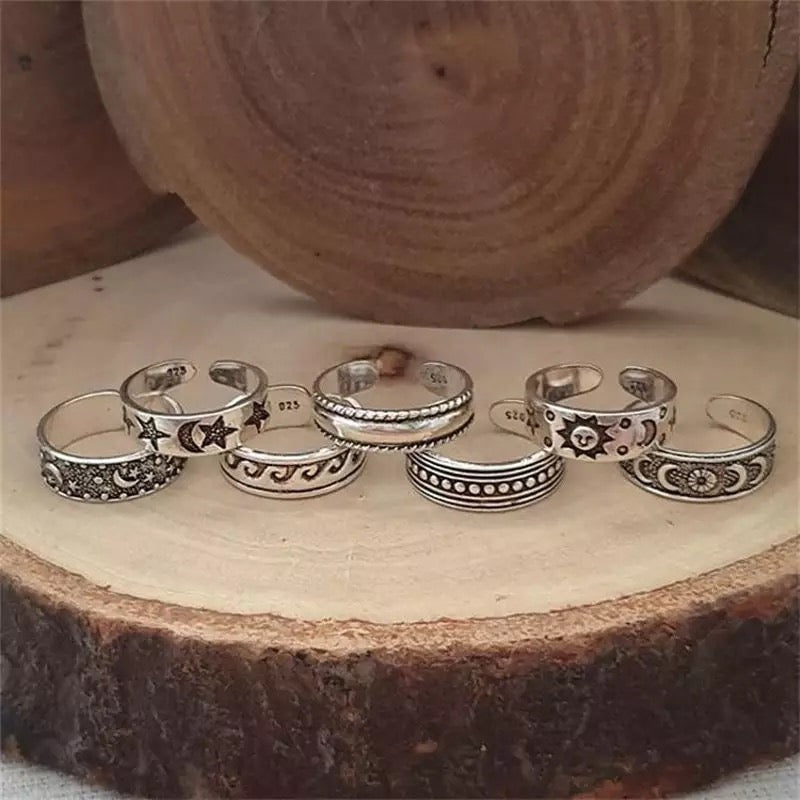 SET ANILLOS AESTHETIC PARA PIES