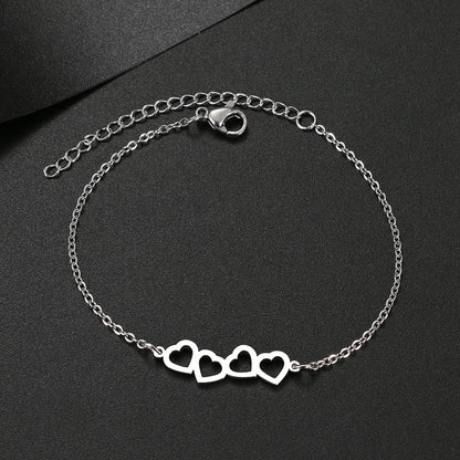 BRAZALETE CORAZONES ENLAZADOS MINIMALISTA