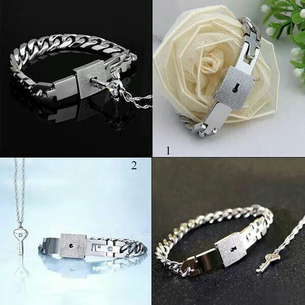 PULSERA CANDADO + COLGANTE LLAVE ( LA LLAVE DE TU CORAZÓN )