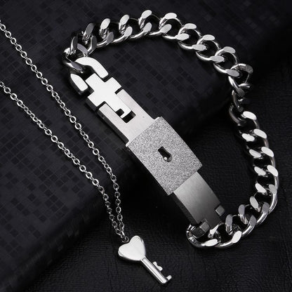 PULSERA CANDADO + COLGANTE LLAVE ( LA LLAVE DE TU CORAZÓN )