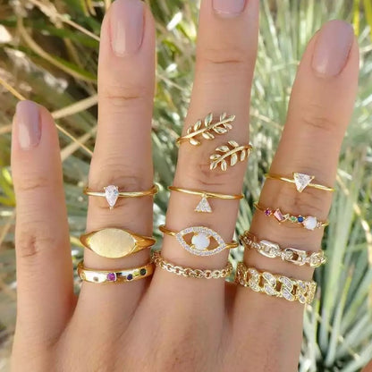 SET DE ANILLOS BOHO STYLE DORADOS