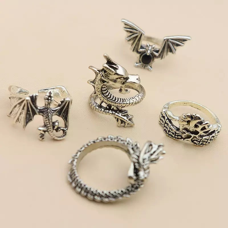 SET ANILLOS VINTAGE PUNK