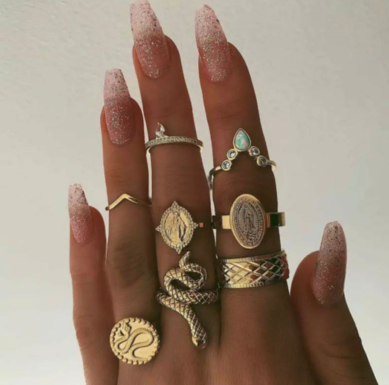 SET DE ANILLOS BOHO STYLE DORADOS