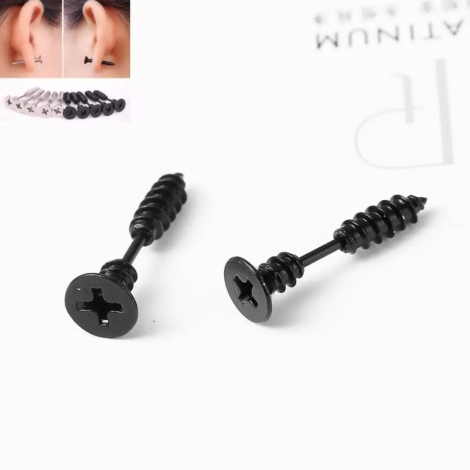 ARETES PUNK TORNILLO  ACERO