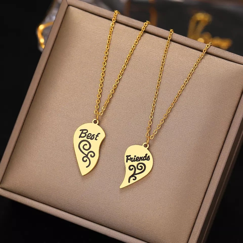 COLLARES ROMPECABEZAS CORAZÓN BFF MEJORES AMIGAS MINIMALISTA