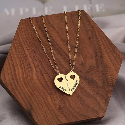 COLLARES ROMPECABEZAS CORAZÓN BFF MEJORES AMIGAS MINIMALISTA