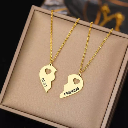 COLLARES ROMPECABEZAS CORAZÓN BFF MEJORES AMIGAS MINIMALISTA