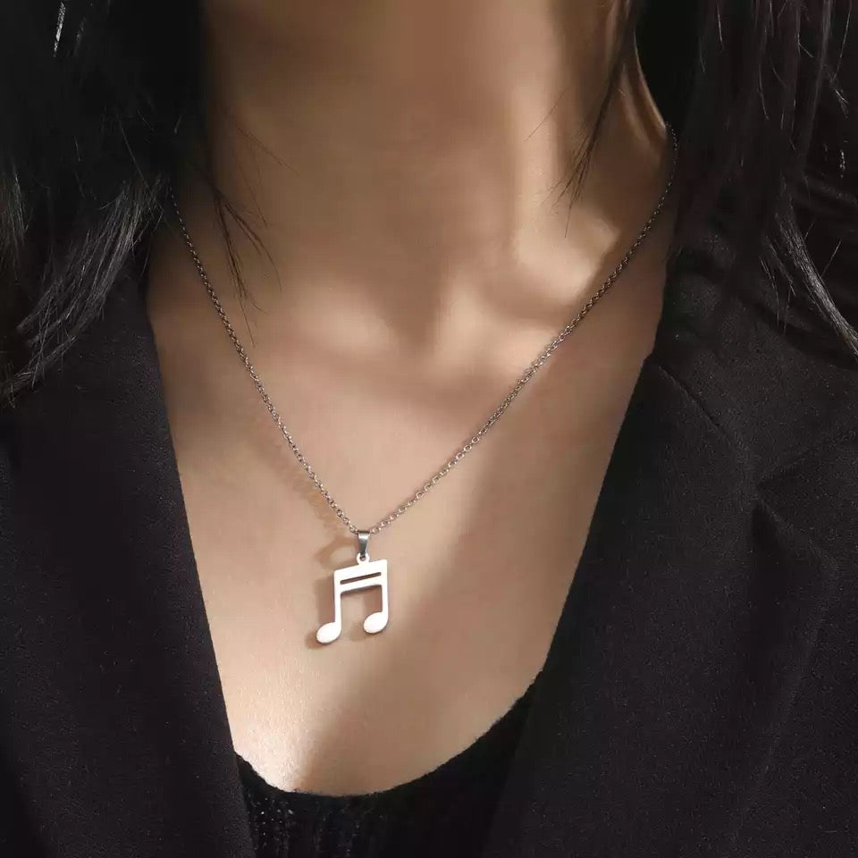 COLLAR NOTA MUSICAL  ACERO  UNISEX