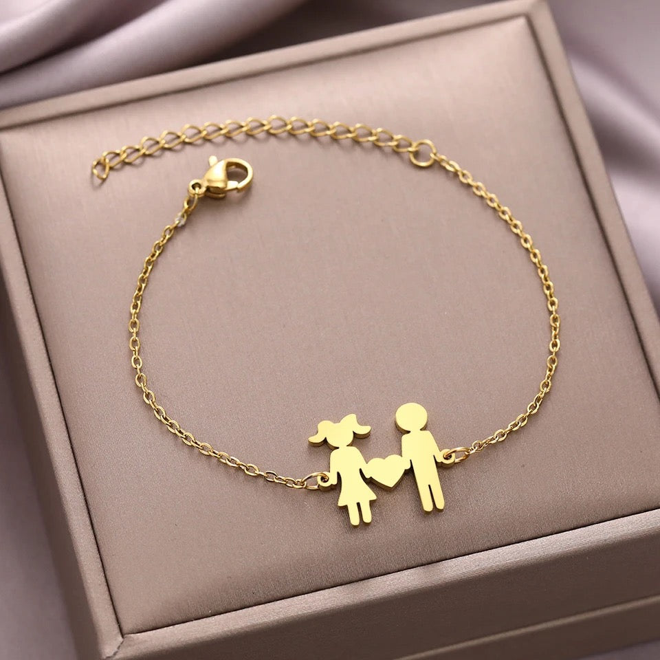 BRAZALETE DIJE DE NIÑO Y NIÑA MINIMALISTA PERSONALIZABLE