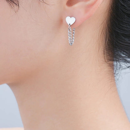 ARETES CORAZÓN CON CADENA