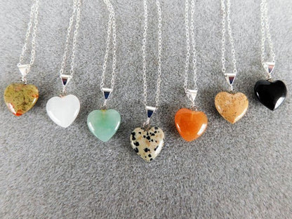 COLLAR CUARZO FORMA DE CORAZÓN ÓPALO MINIMALISTAS