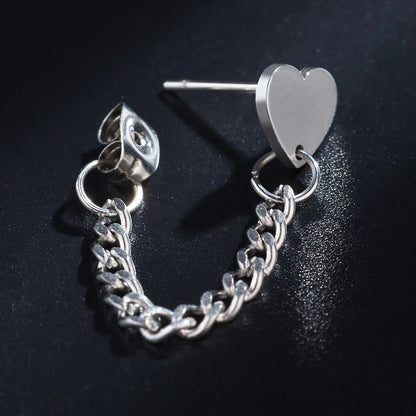 ARETES CORAZÓN CON CADENA