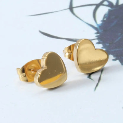 PENDIENTES CORAZÓN SÓLIDO  MINIMALISTAS