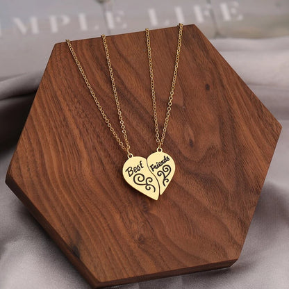 COLLARES ROMPECABEZAS CORAZÓN BFF MEJORES AMIGAS MINIMALISTA