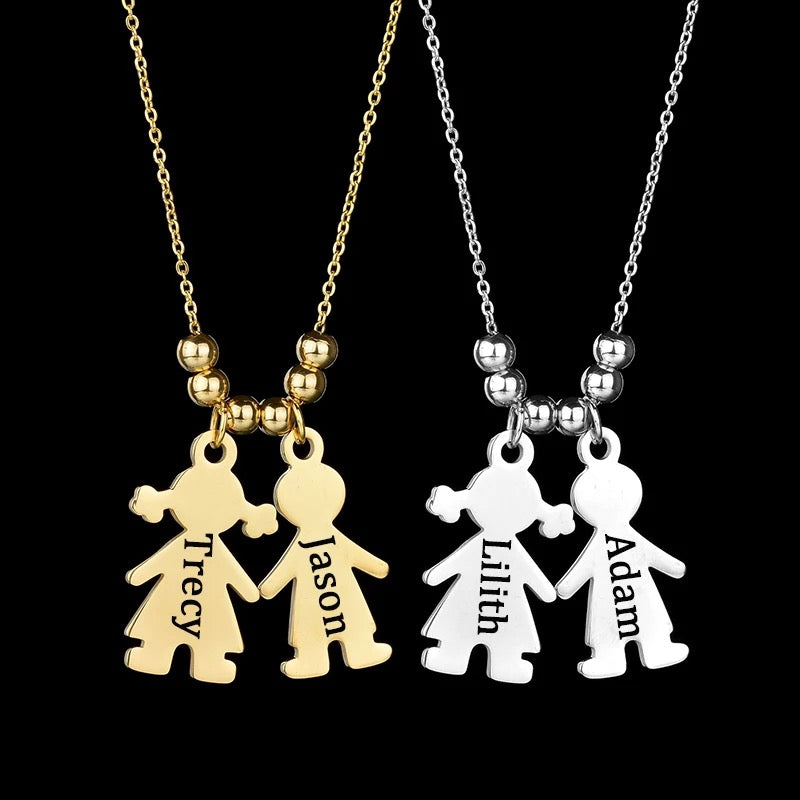 COLLAR DIJE DE NIÑOS Y NIÑAS MINIMALISTAS PERSONALIZABLE