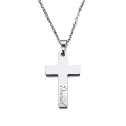 COLLAR CRUZ UNISEX ACERO INOXIDABLE PERSONALIZABLE