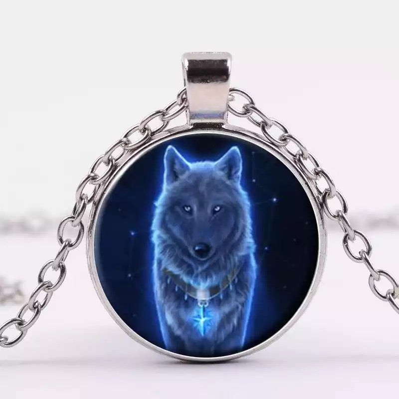 COLLAR LOBO NÓRDICO  PARA ÉL AZUL