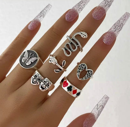 SET ANILLOS VINTAGE PUNK