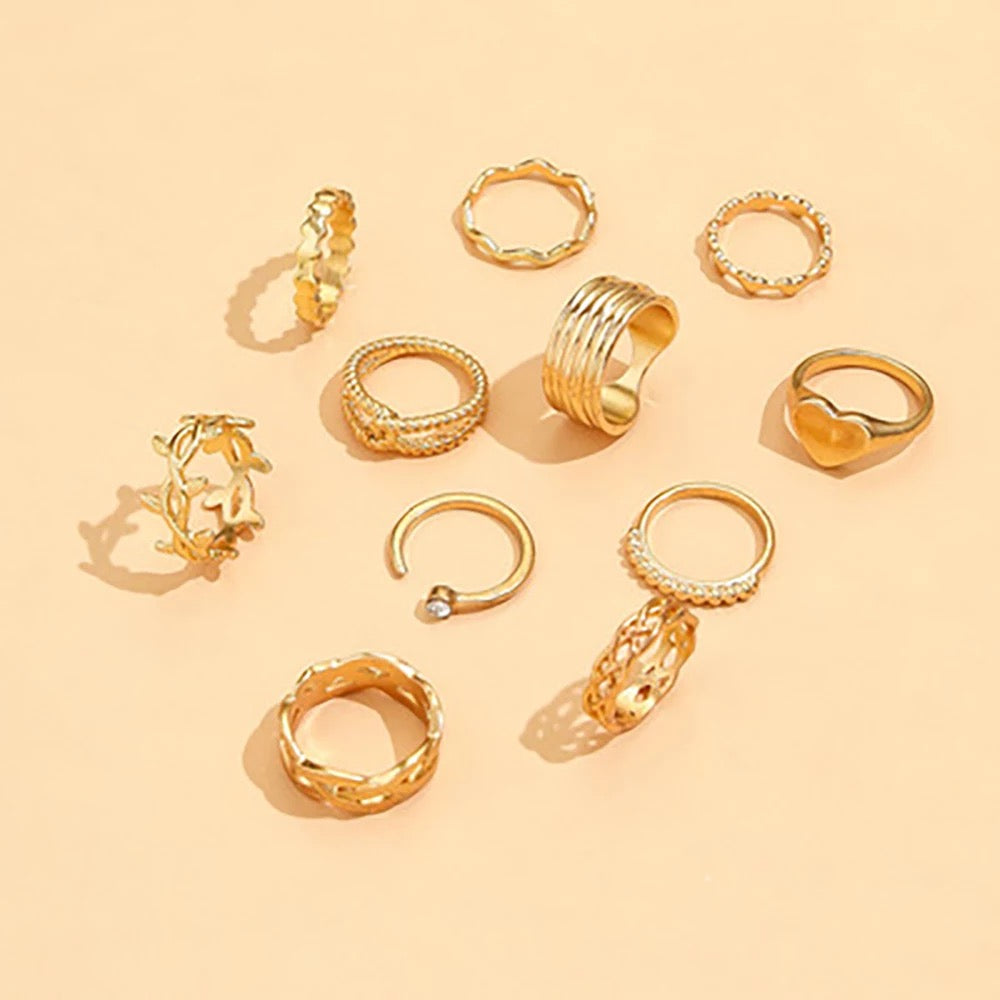 SET DE ANILLOS BOHO STYLE DORADOS