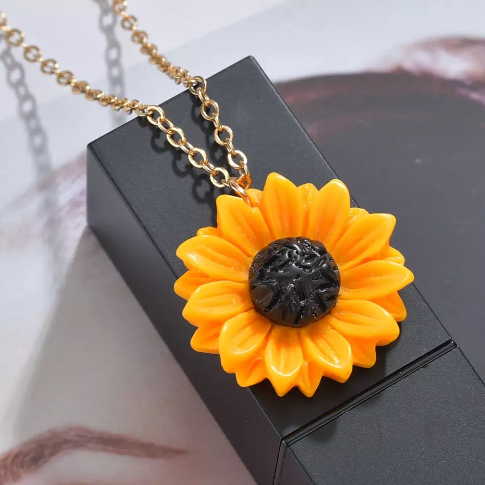 COLLAR FLOR GIRASOL  CON EXHIBIDOR TU SI ERES BONITA