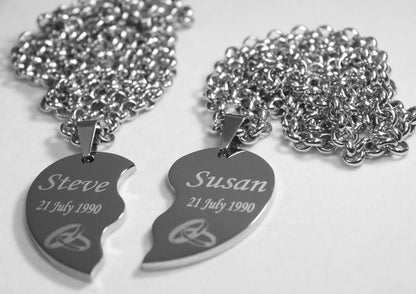 PAR COLLARES CORAZONES PERSONALIZABLES MINIMALISTA