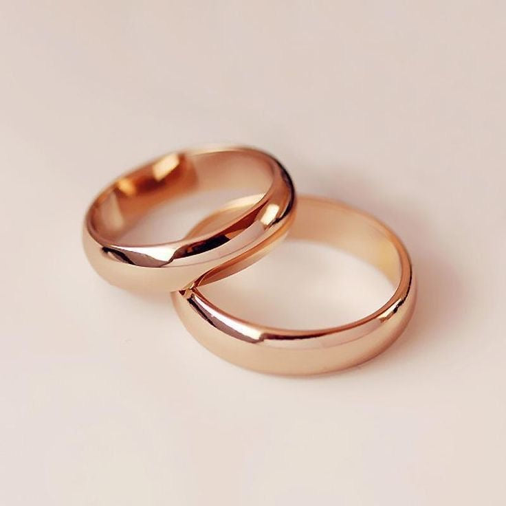 ANILLOS DE PAREJA LISOS ACERO INOXIDABLE PROMESA ROSE GOLD