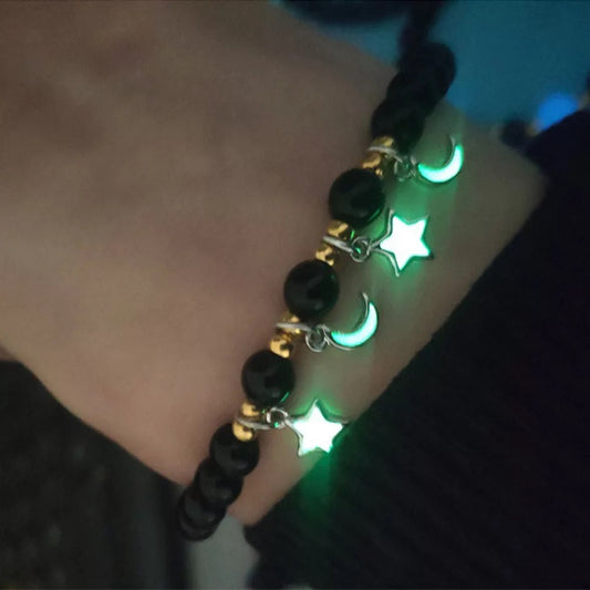 BRAZALETE ESTRELLAS Y LUNA  BRILLA EN LA OSCURIDAD