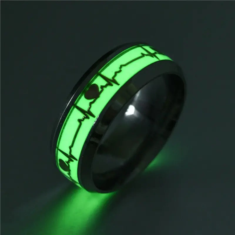 ANILLO LUMINOSO NEGRO DE ACERO INOXIDABLE