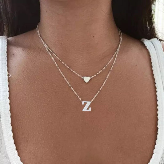 COLLARES  DIJES CORAZÓN E INICIALES MINIMALISTA