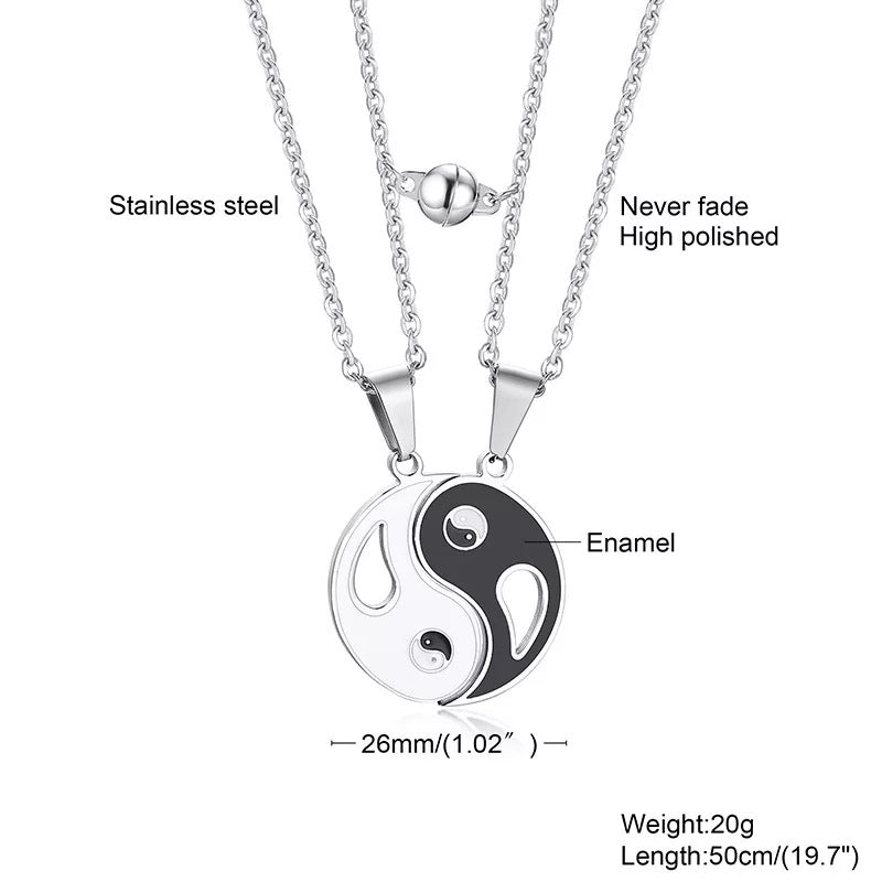 COLLARES DE PAREJA YIN YANG CON APERTURA