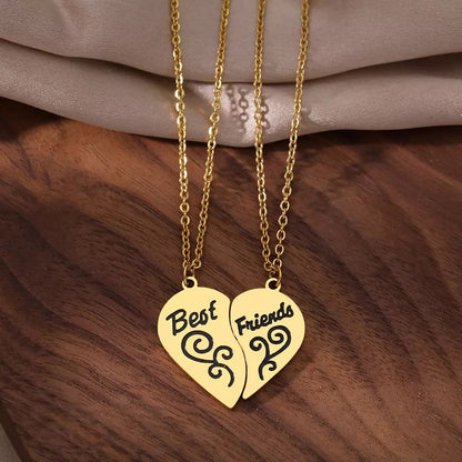 COLLARES ROMPECABEZAS CORAZÓN BFF MEJORES AMIGAS MINIMALISTA