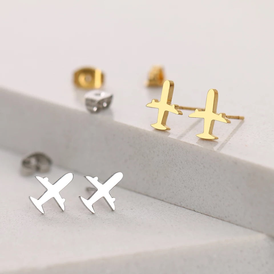 PENDIENTES AVION  MINIMALISTAS