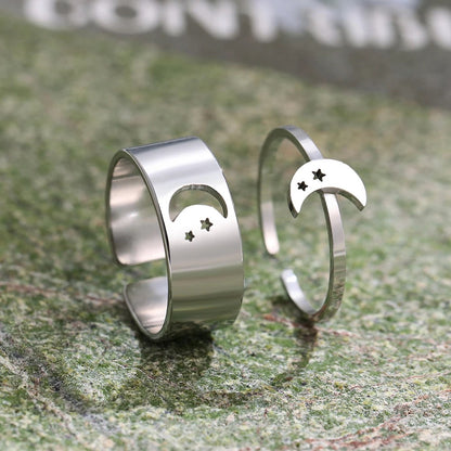 ANILLOS DE PAREJA MATCHING RINGS DISEÑO HUECO AJUSTABLES