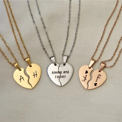 PAR COLLARES CORAZONES PERSONALIZABLES MINIMALISTA