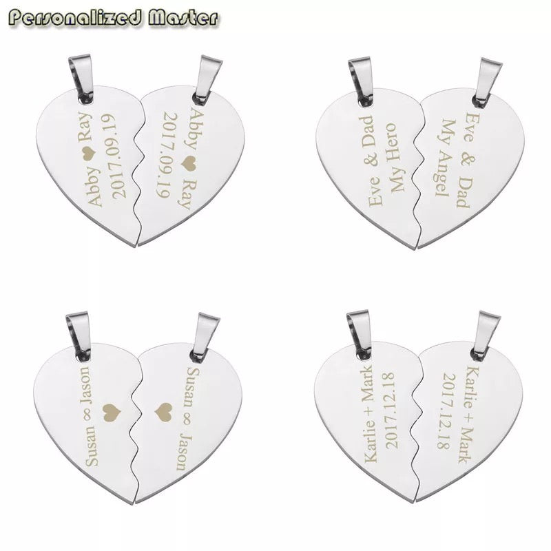 PAR COLLARES CORAZONES PERSONALIZABLES MINIMALISTA