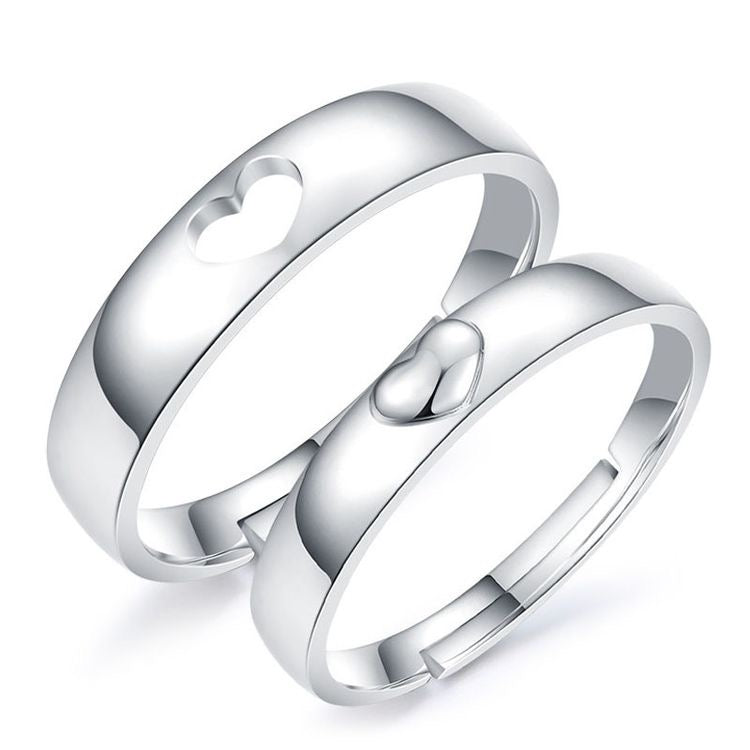 ANILLOS DE PROMESA CHAPADO EN PLATA 925, AJUSTABLES