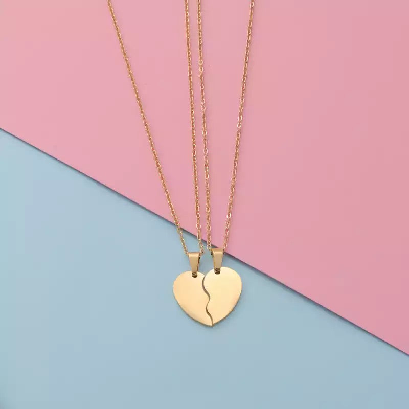 PAR COLLARES CORAZONES PERSONALIZABLES MINIMALISTA