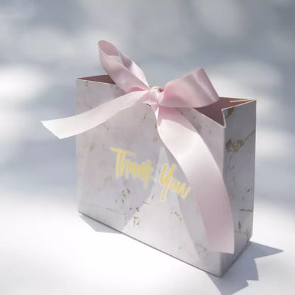 BOLSA DE REGALO DISEÑO MÁRMOL CON LASO MEDIANA